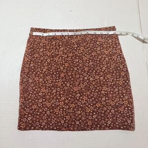 Garage Brown Floral Mini Skirt Size XS Hippie Vibes